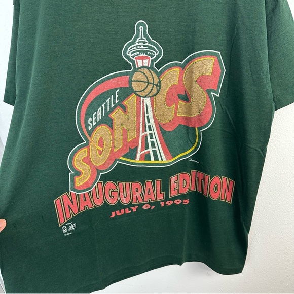 Vintage Seattle Sonics T Shirt XL 1995 Inaugural Edition Supersonics - Picture 3 of 7